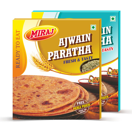 Miraj Ajwain & Plain Paratha (Pack of 4X4 paratha)