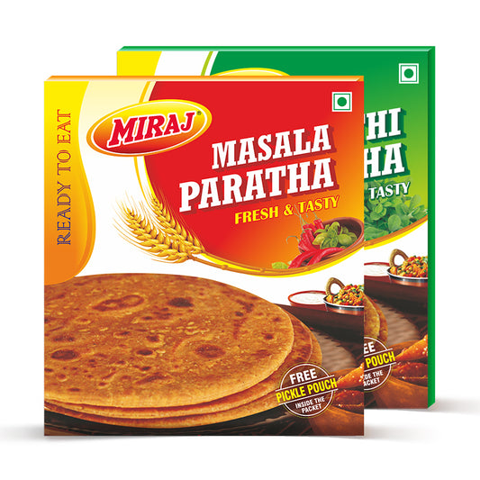 Miraj Methi & Masala Paratha Combo (Pack of 4X4 PCS)