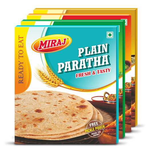 Miraj Paratha Combo (Ajwain, Methi, Masala, Plain) Pack of 4X4 PCS
