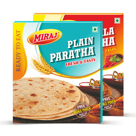 Miraj Masala & Plain Paratha Combo (Pack of 4X4 paratha)