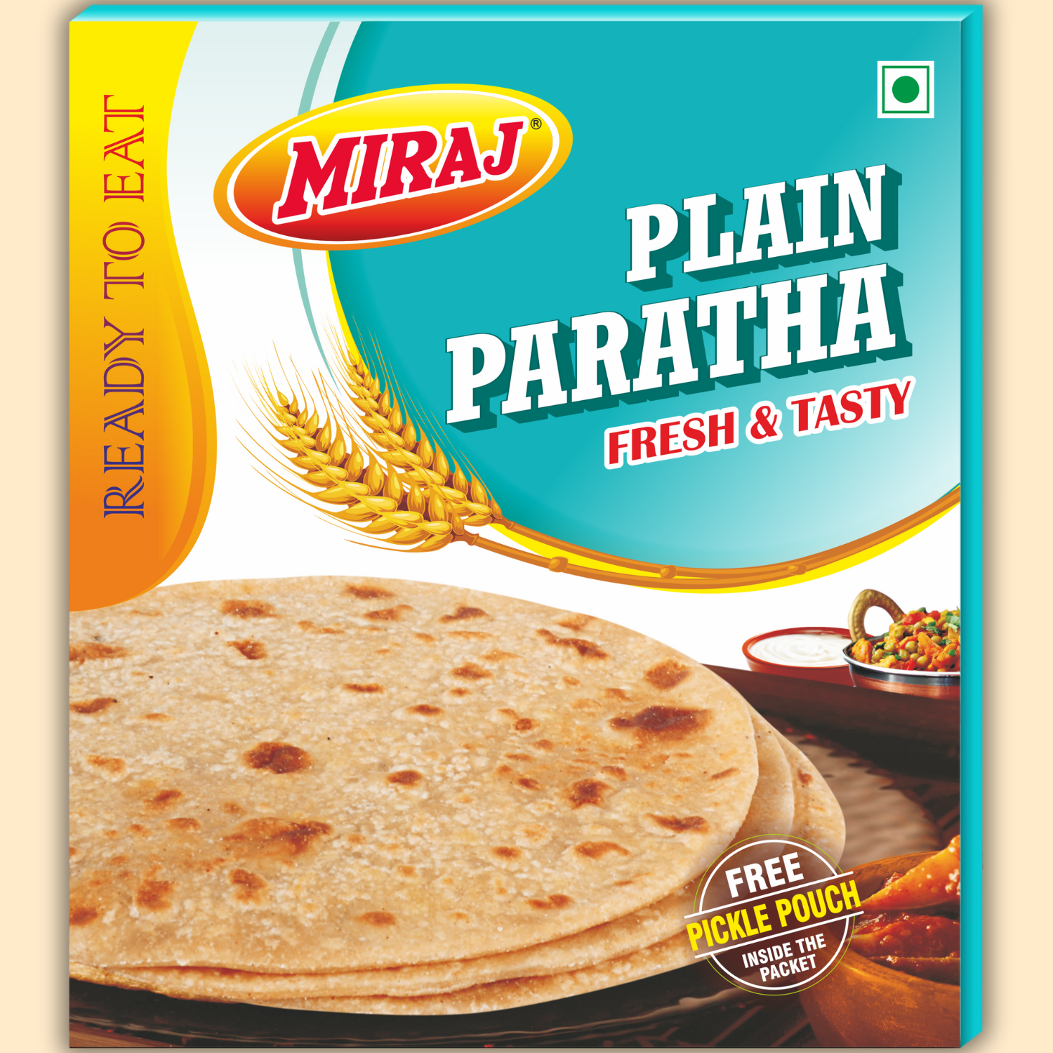 Plain Paratha (Pack of 4X4 PCS) (16 Parathas) (960g)