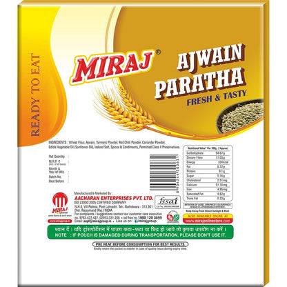 Miraj Ajwain & Plain Paratha (Pack of 4X4 paratha)