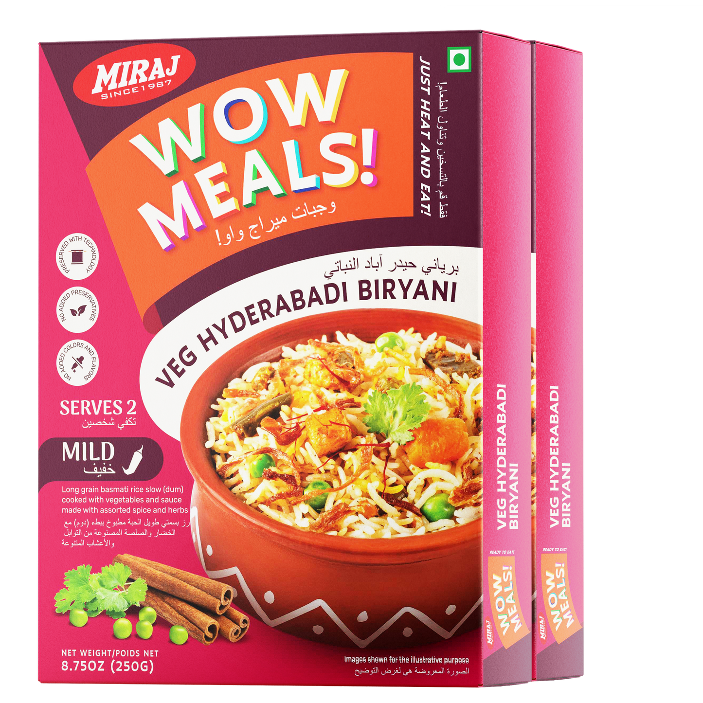 Miraj WOW Meals Ready to Eat Veg Hyderabadi Biryani