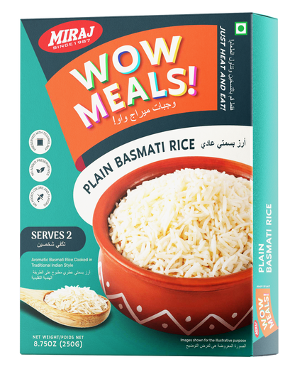 Miraj WOW Meals Ready to Eat Plain Basmati Rice
