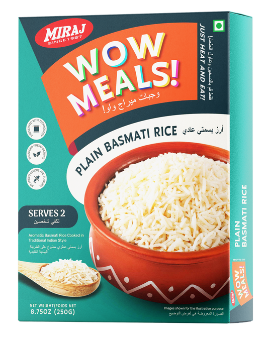 Miraj WOW Meals Ready to Eat Plain Basmati Rice