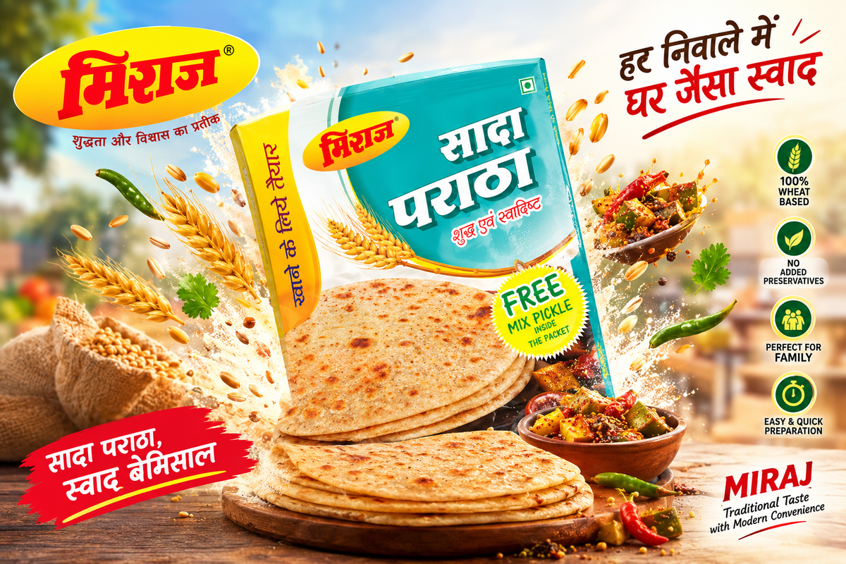 Plain Paratha (Pack of 4X4 PCS) (16 Parathas) (960g)