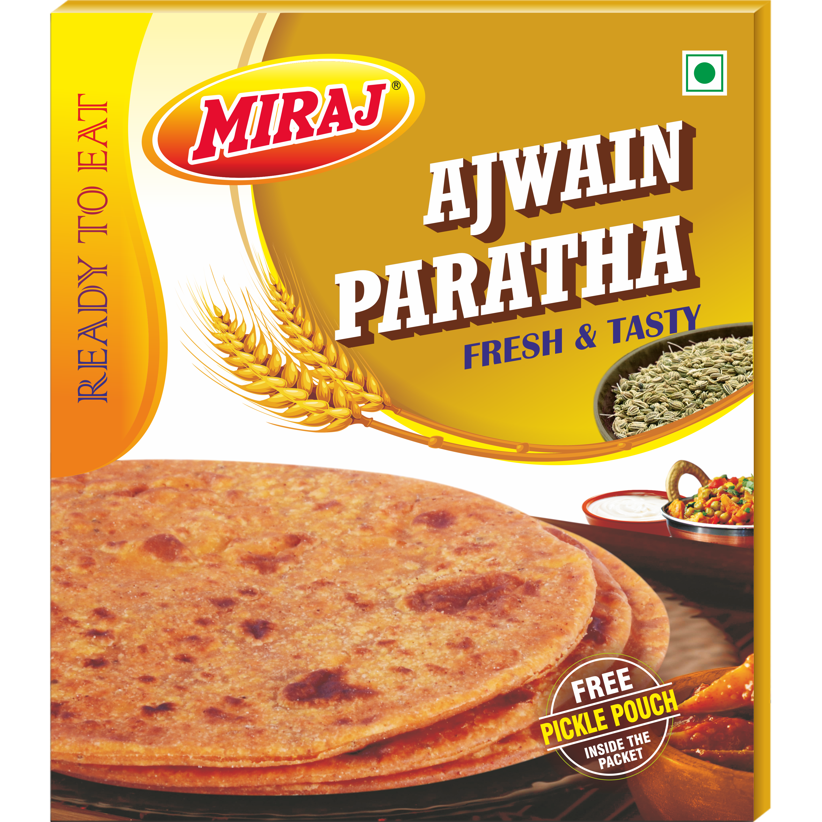 ready to eat miraj ajwain paratha FRONT