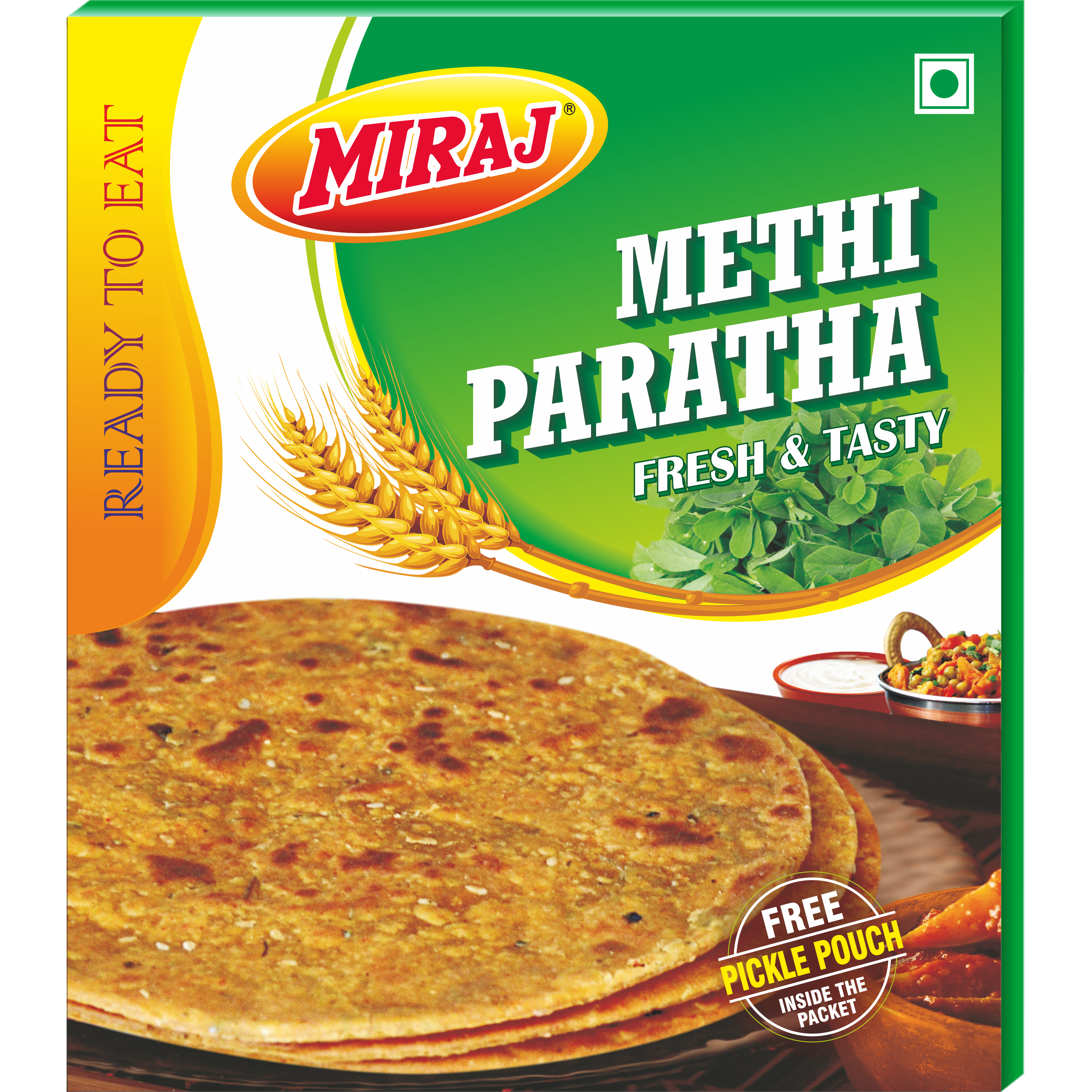 ready to eat miraj methi paratha FRONT
