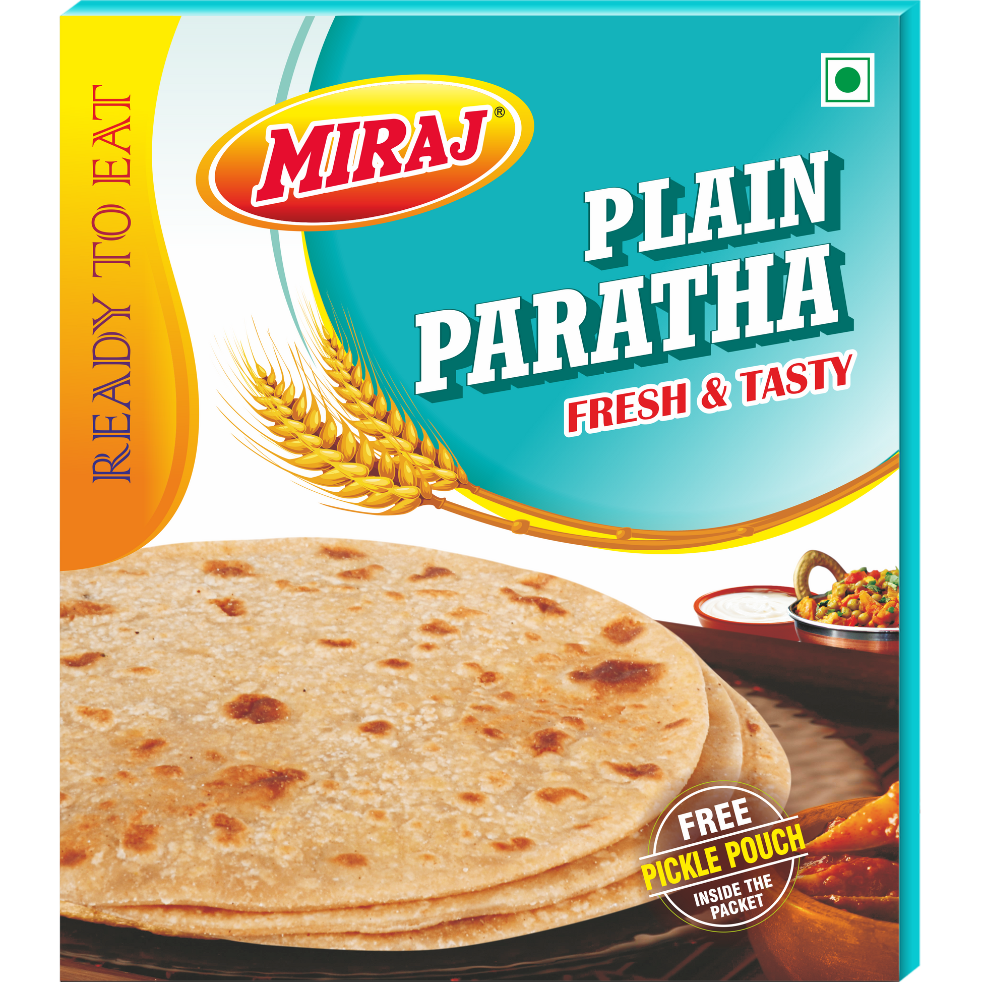 ready to eat miraj plain paratha FRONT