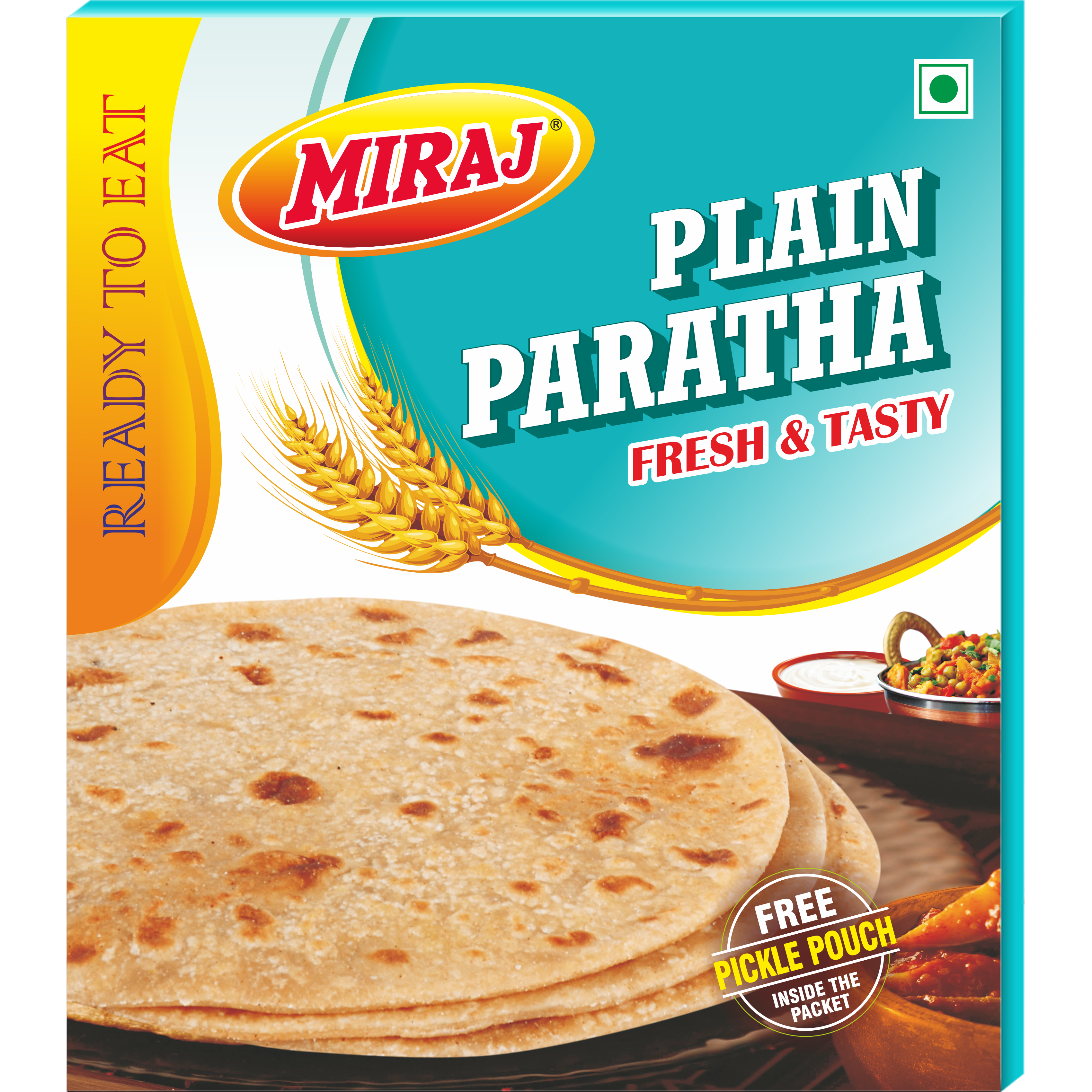 ready to eat miraj plain paratha FRONT